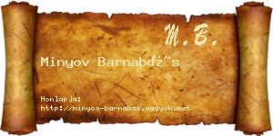 Minyov Barnabás névjegykártya